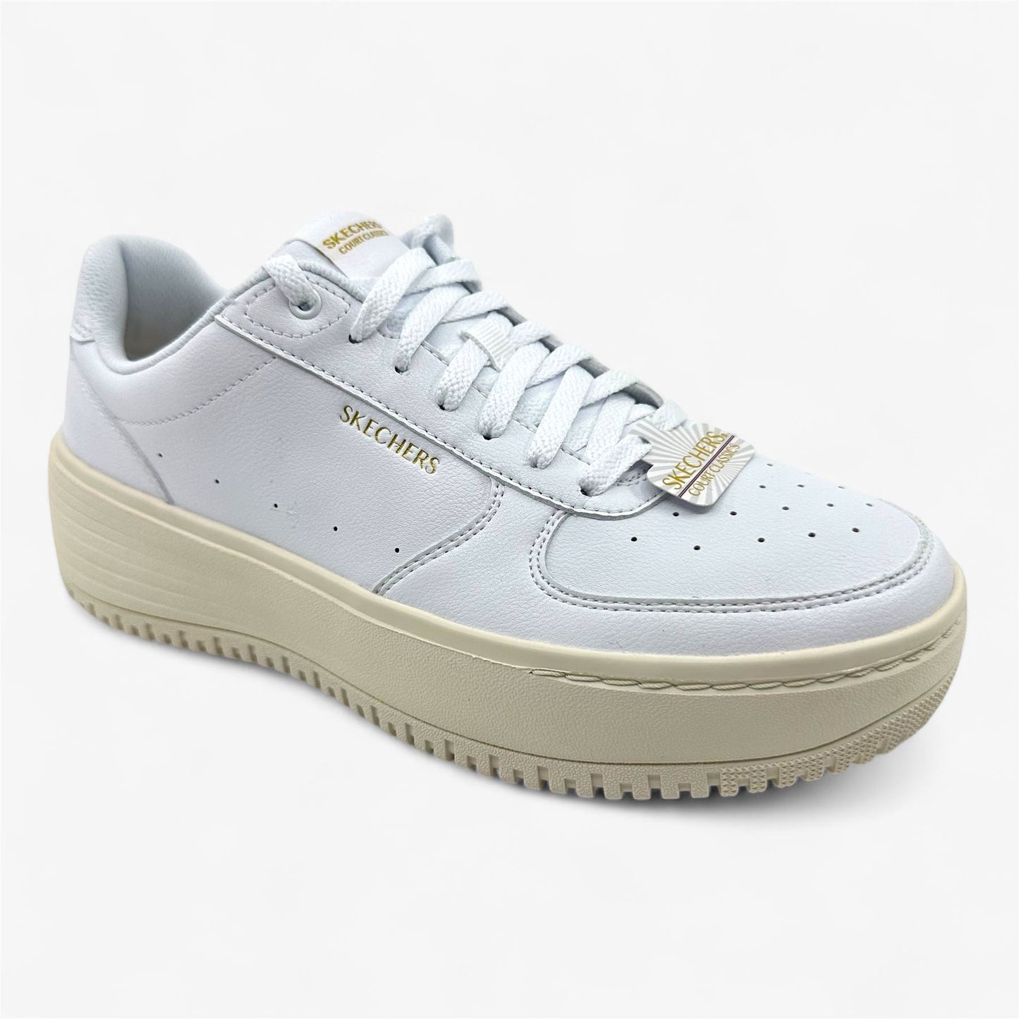 Skechers Grand 92 Be Lifted White Natural Womens Court Classics Sneaker