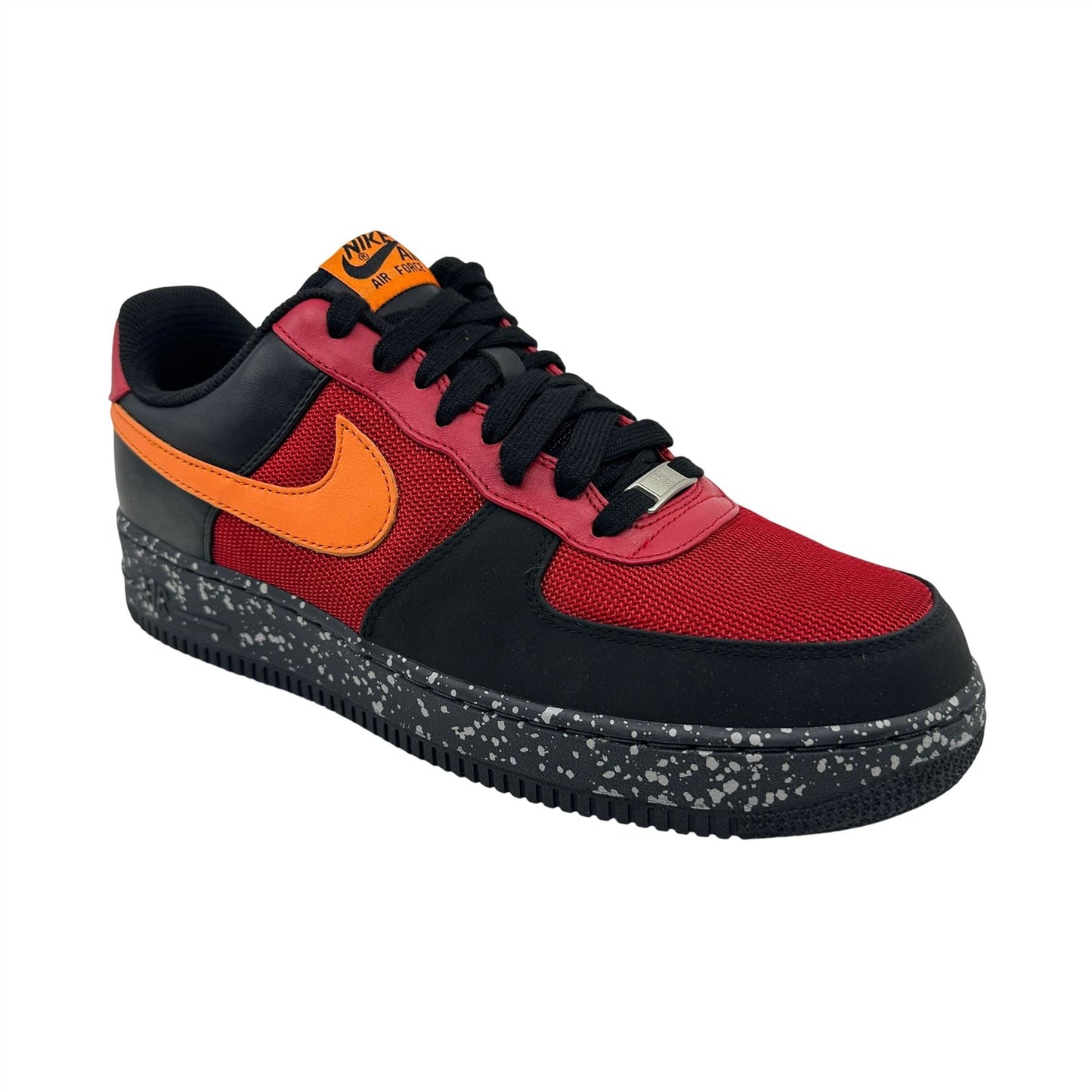 Nike Air Force 1 Premium '07 Red Mandarin Black Mens Athletic Sneaker