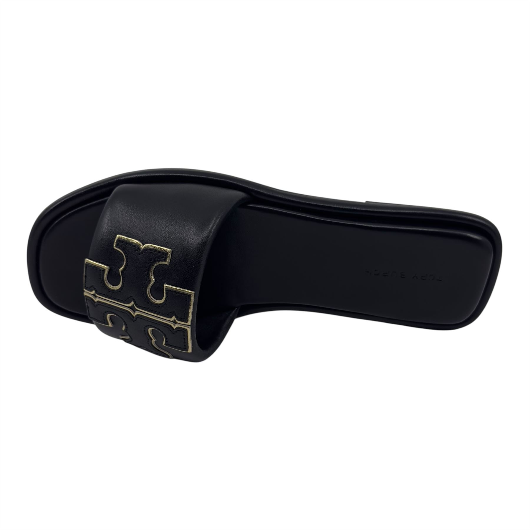 Tory Burch Double T Sport Slide Perfect Black Womens Nappa Leather Slide