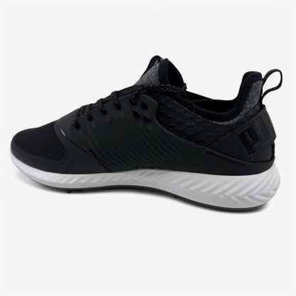 PUMA Ignite Pwradapt Caged Black Silver Mens Wide Waterproof Golf Shoes