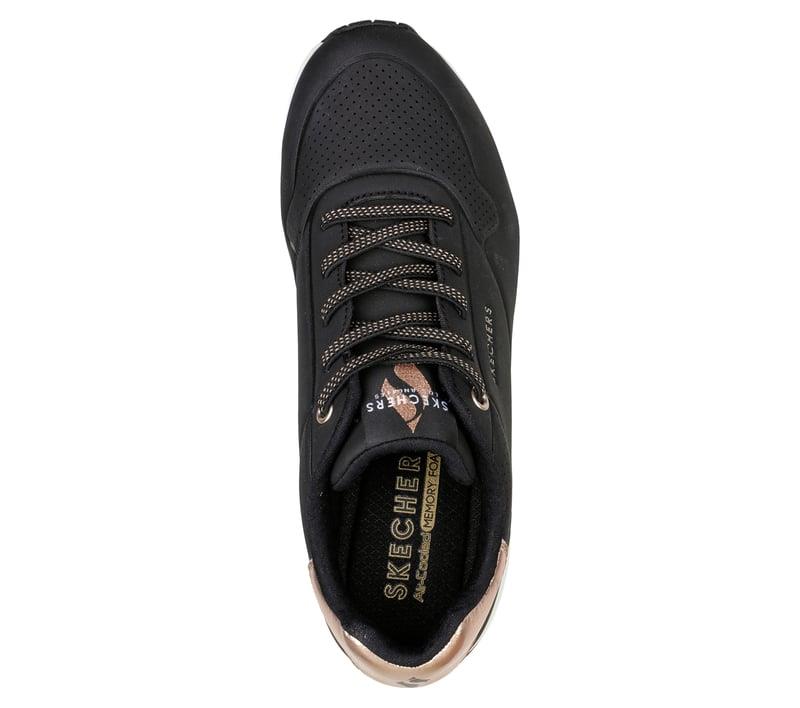 Women's Wide Fit Skechers Uno 155196W Shimmer Away Trainers