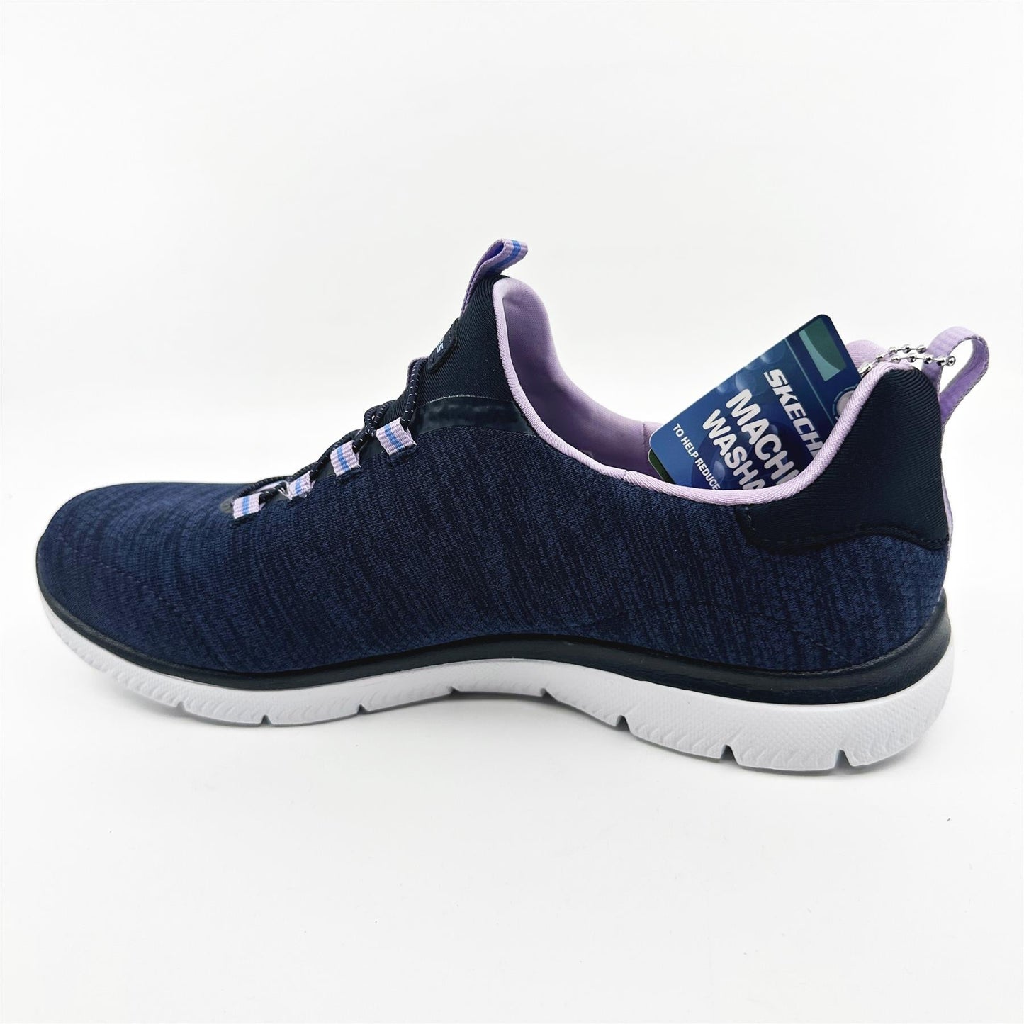 Skechers Summits Fresh Impression Navy Lavender Womens  Slip On Sneakers