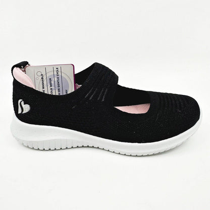 Skechers Ultra Flex Sitten Sweet Black Kids Girls Sneakers