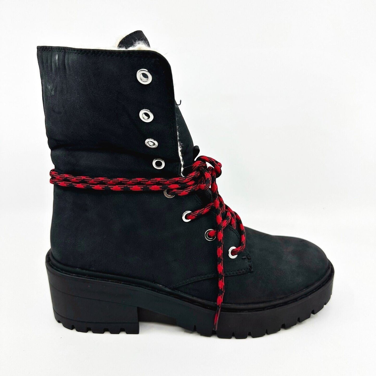 Skechers Teen Spirit Knit Buzz Black Natural Womens Size 6.5 Tall Foldable Boots