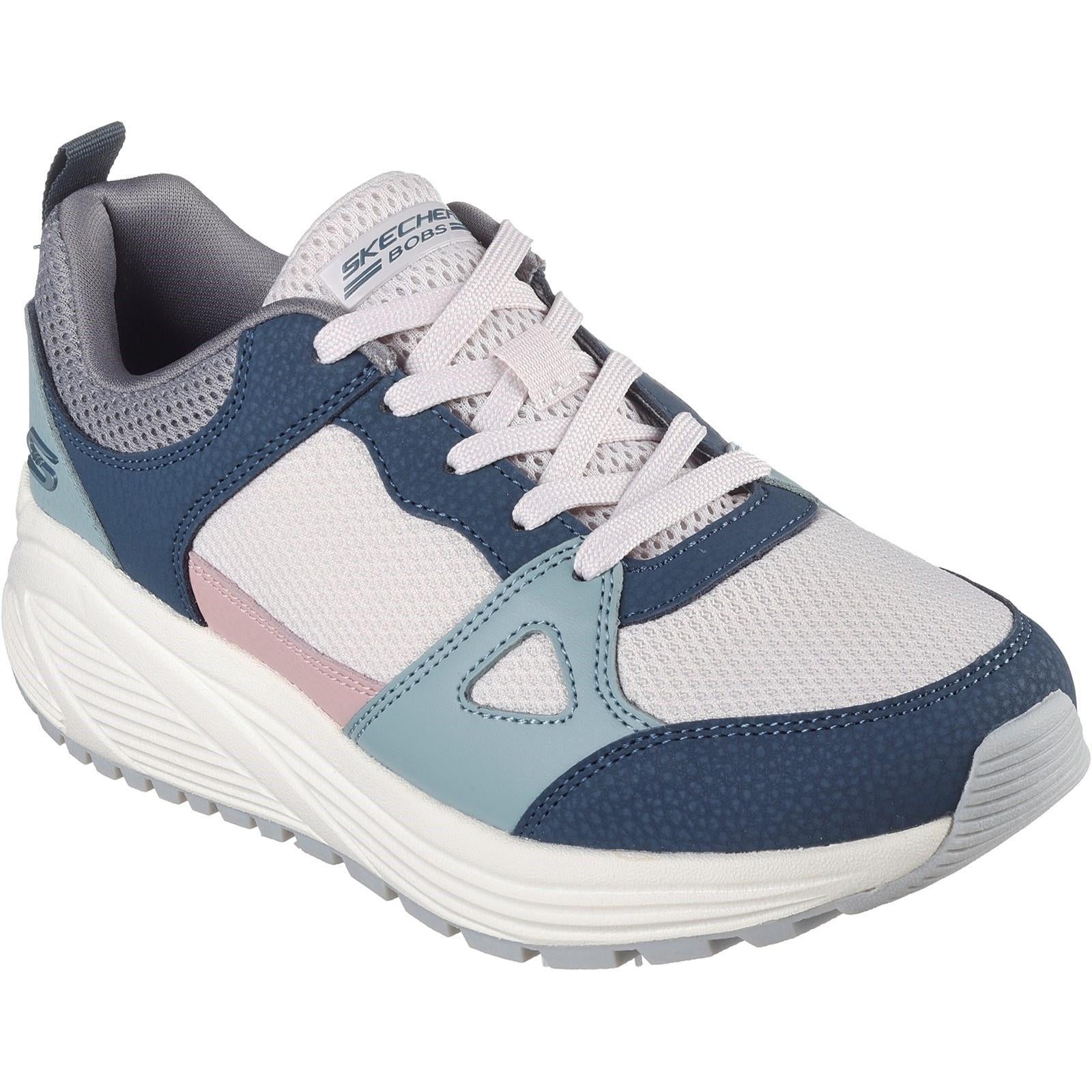 Womens Wide Fit Skechers 117268 Bobs Sparrow 2.0 Retro Clean Trainers