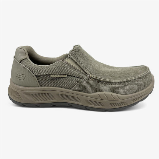 Skechers Cohagen Taupe Mens Casual Relaxed Fit Slip-On