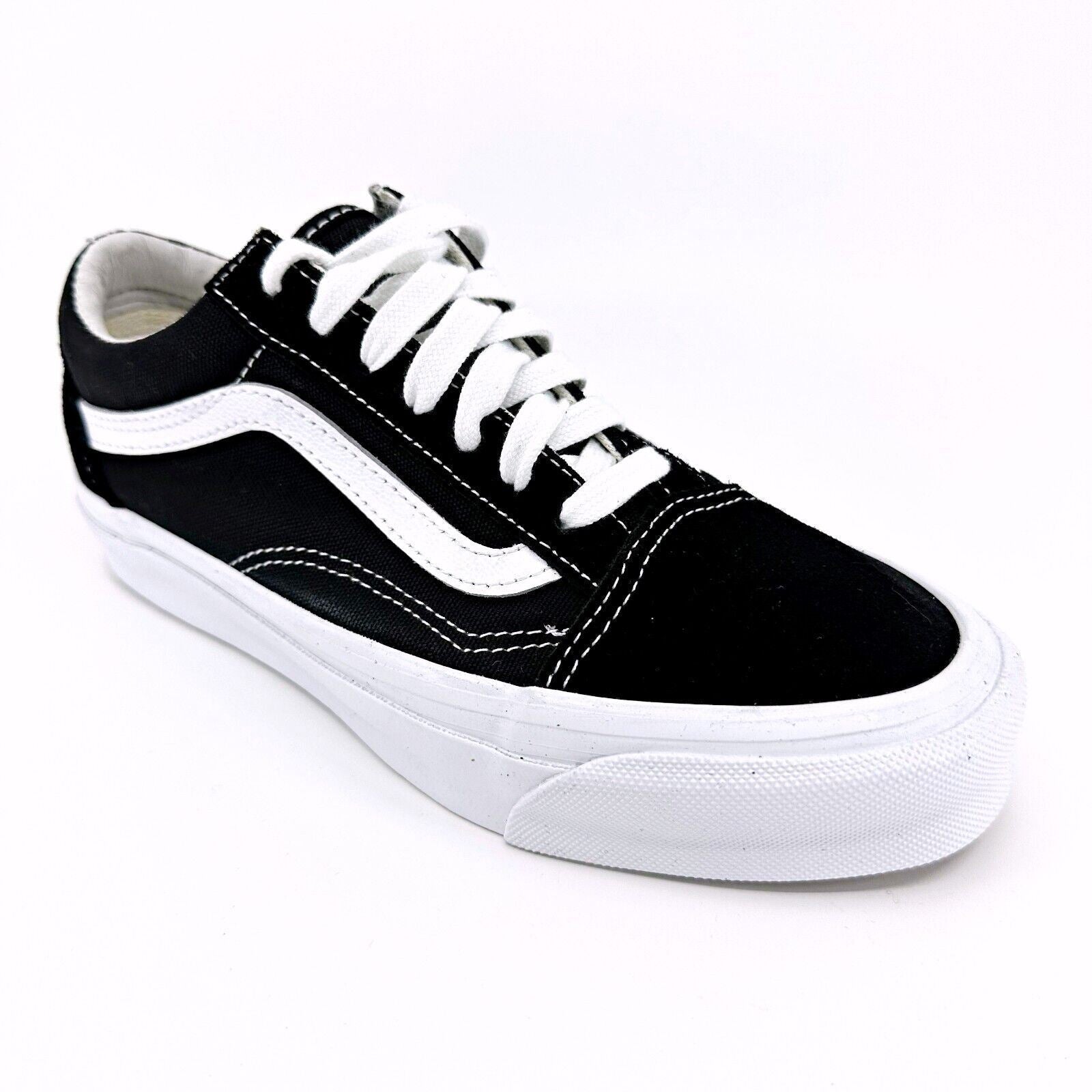 Vans Vault OG Old Skool LX (Suede Canvas) Black True White Womens Sneakers
