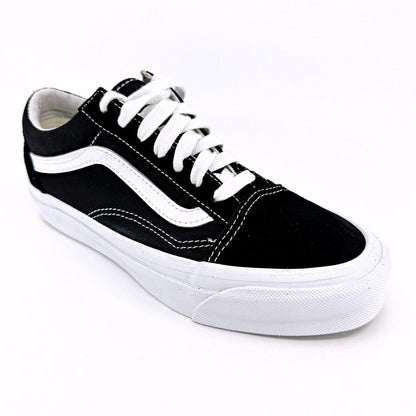 Vans Vault OG Old Skool LX (Suede Canvas) Black True White Womens Sneakers