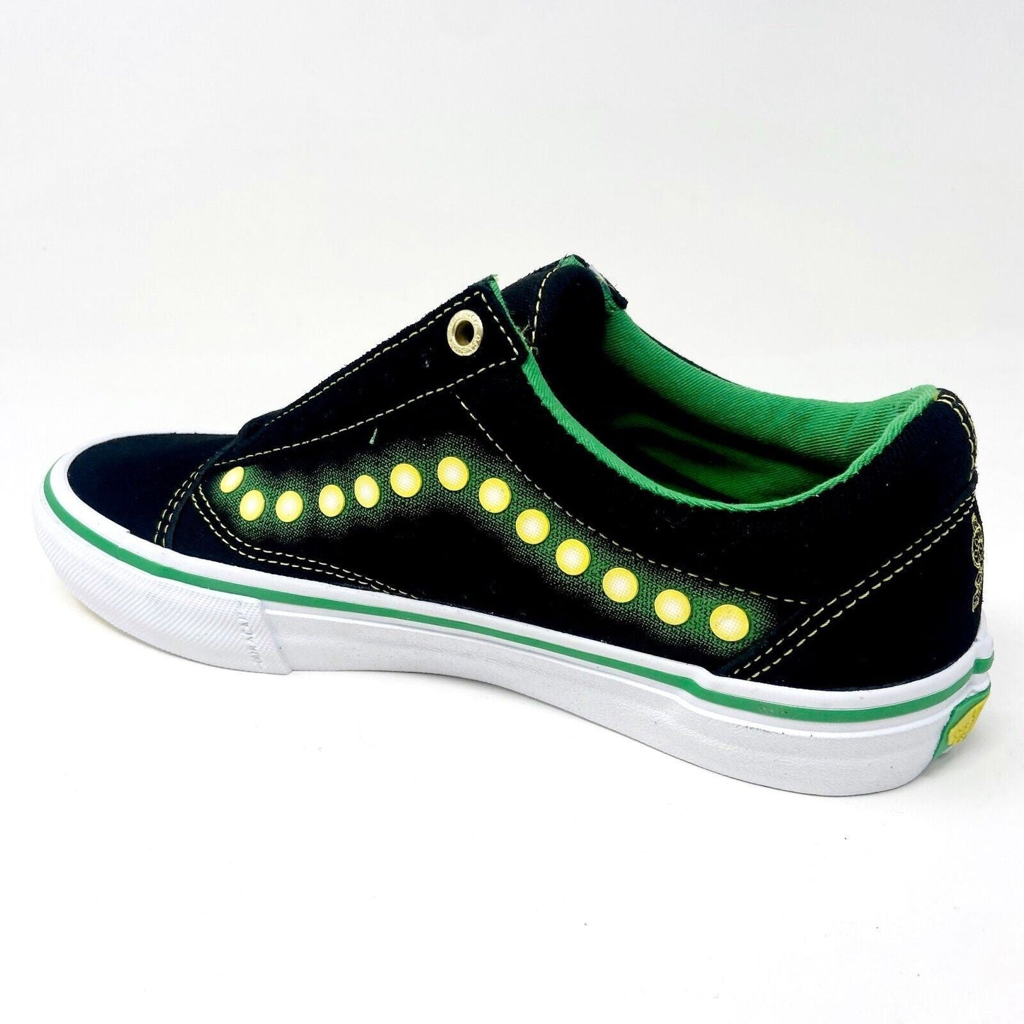 Vans Old Skool Pro (Shake Junt) Black White Green Mens Suede Shoes Sneakers
