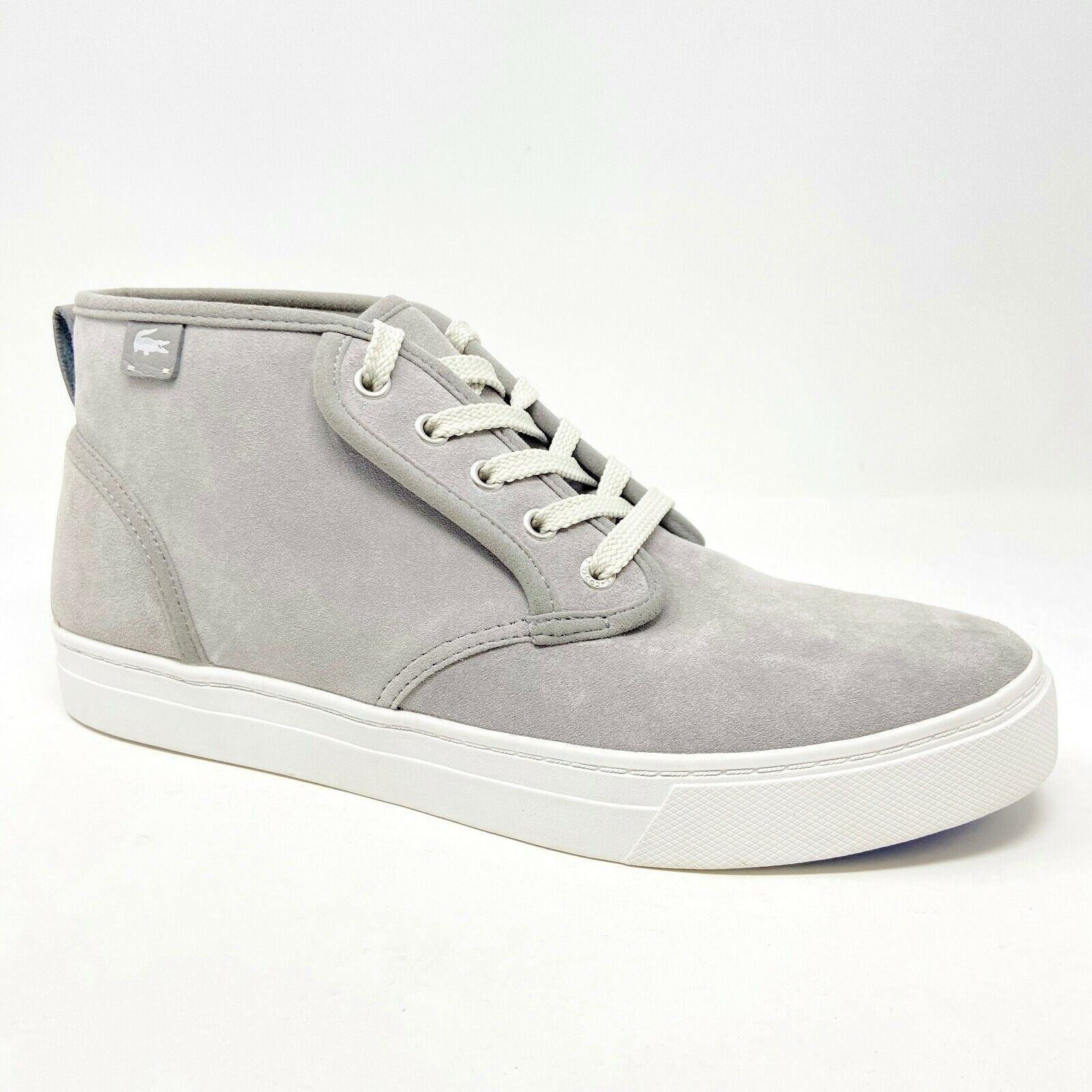 Lacoste Thurmans RC STM Mid Suede Gray White Mens Chukka Casual Sneakers