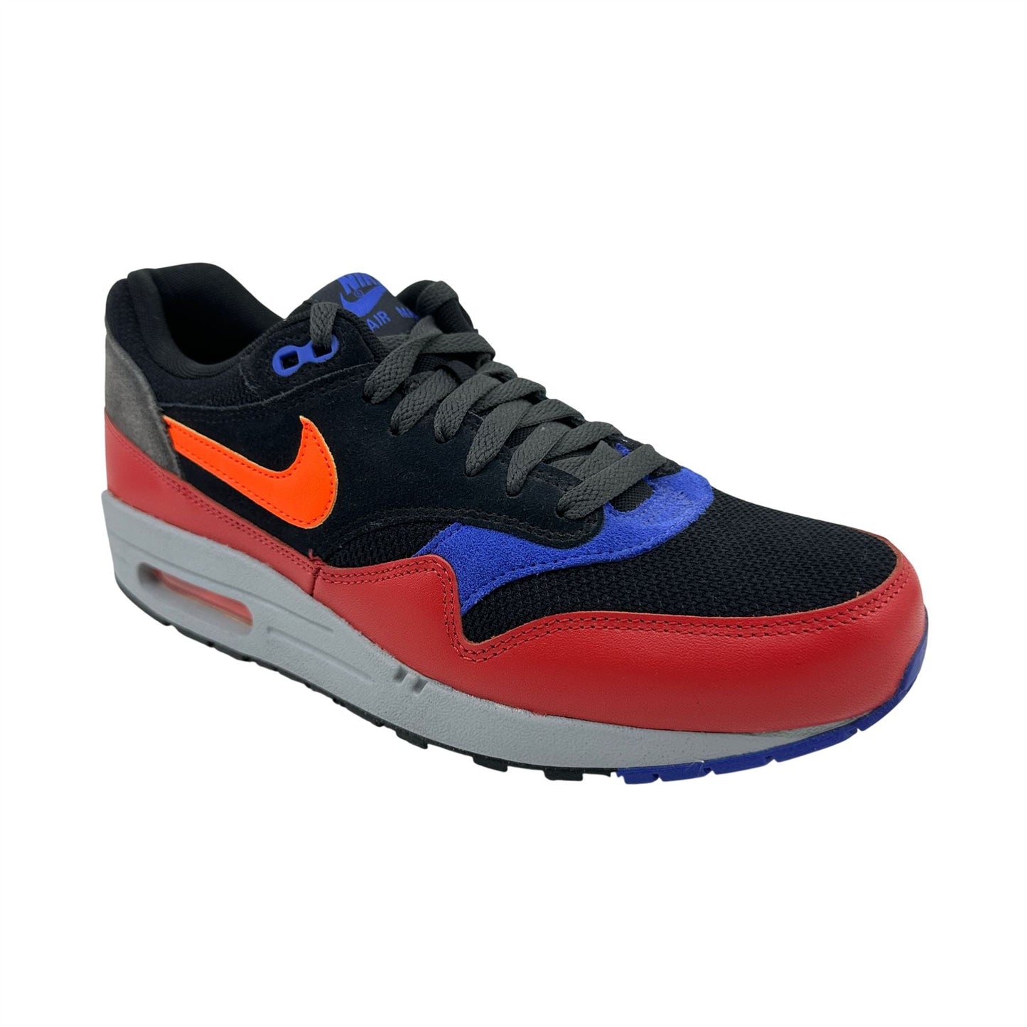 Nike Air Max 1 Essential Black Hyper Crimson Red Mens Athletic Sneaker