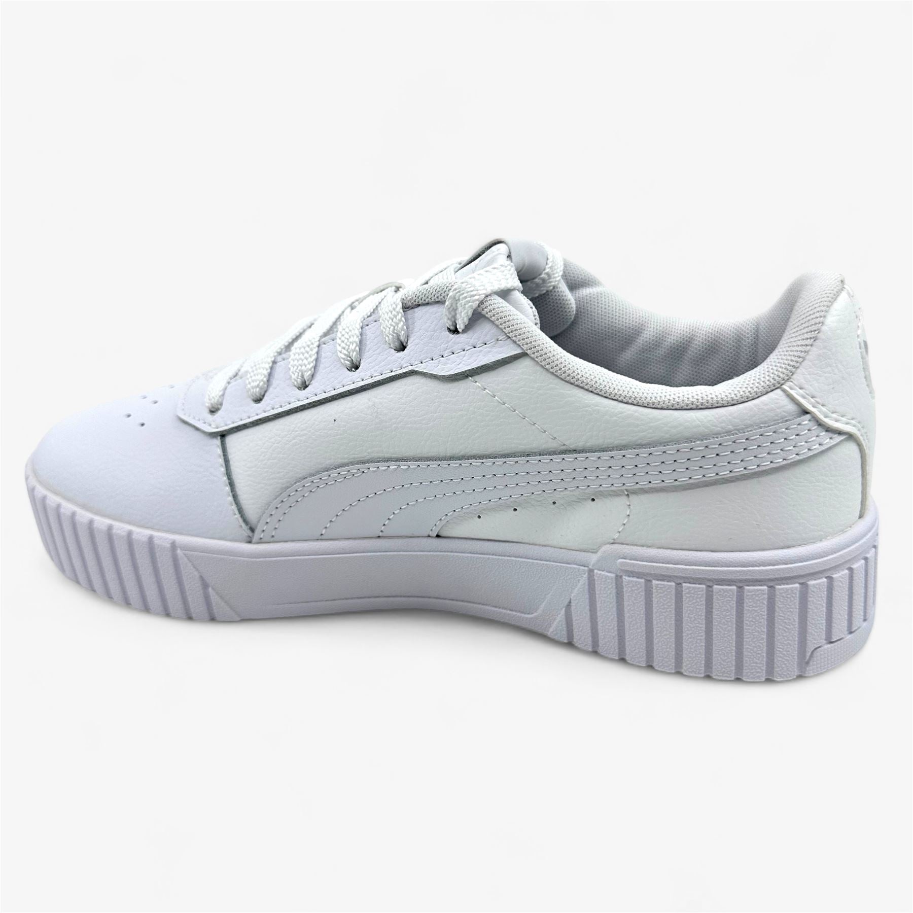 PUMA Carina 2.0 White Silver Womens Athletic Sneaker