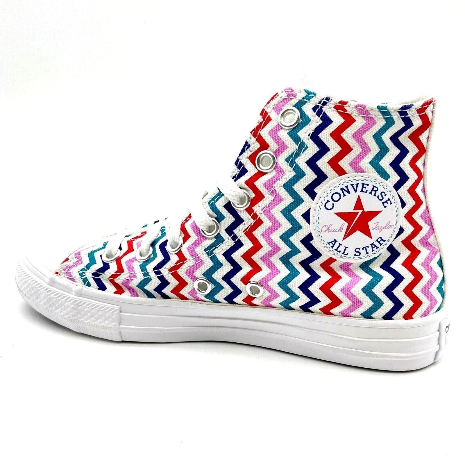 Converse CTAS Hi White University Red Zig Zag Kids Girls Casual Shoes 667192F