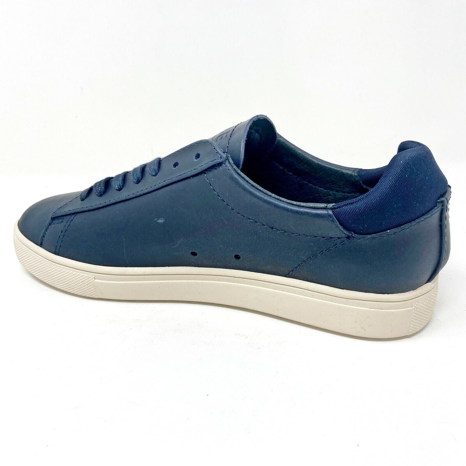 Clae Bradley Navy Full Grain Leather Mens Premium Casual Sneakers