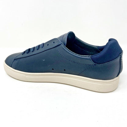 Clae Bradley Navy Full Grain Leather Mens Premium Casual Sneakers