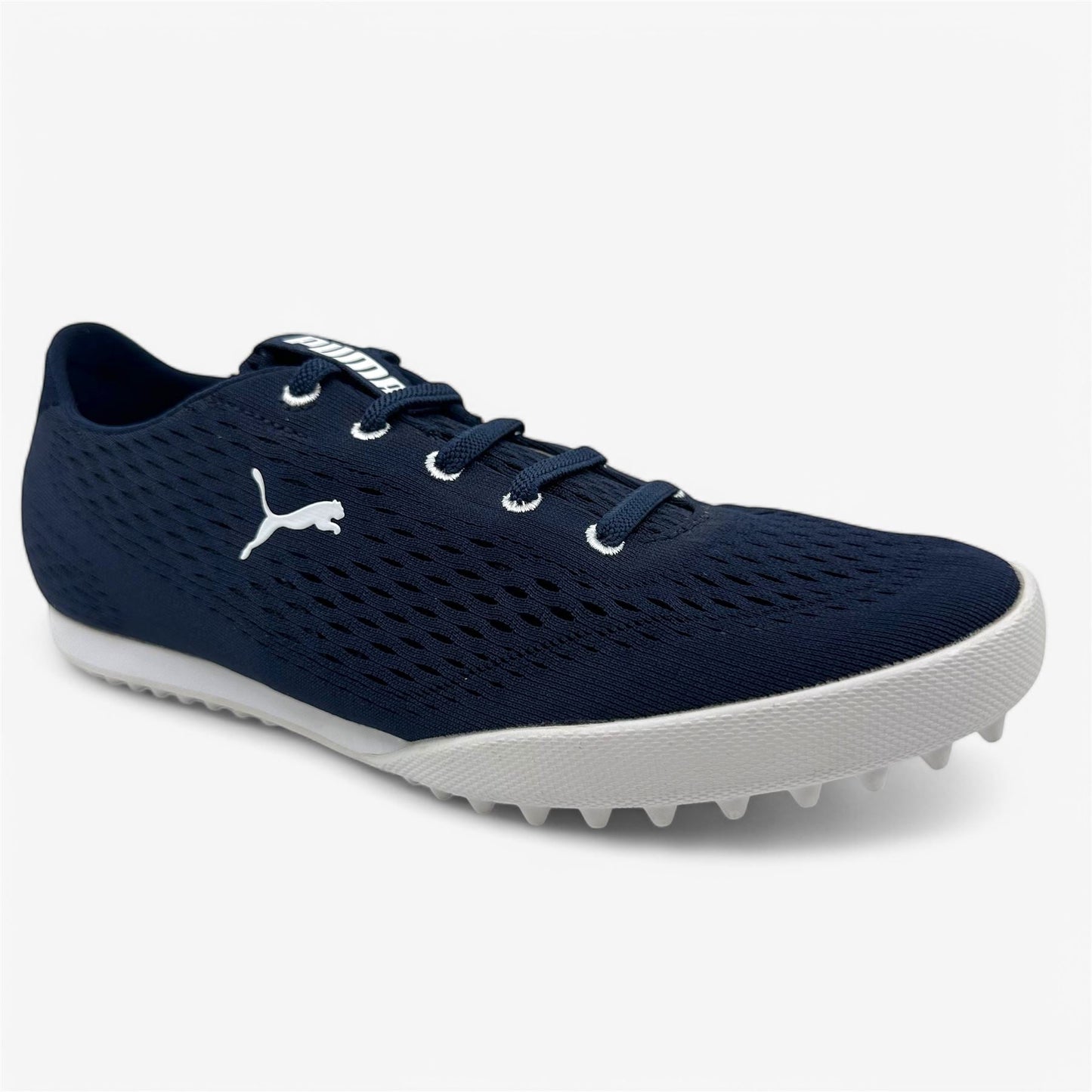 PUMA Monolite Fusion Slip On Navy Blazer White Womens Spikeless Golf Shoes