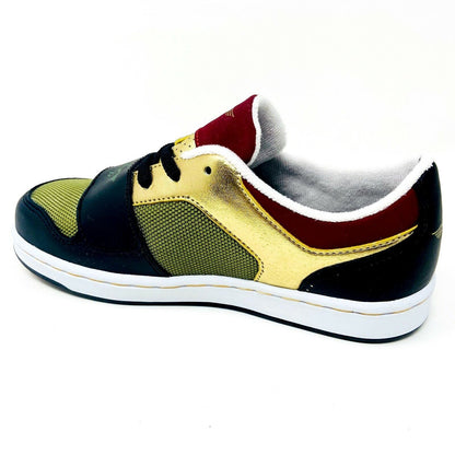 Creative Recreation Cesario Lo Black Olive Burgundy Gold Youth Kids Sneakers