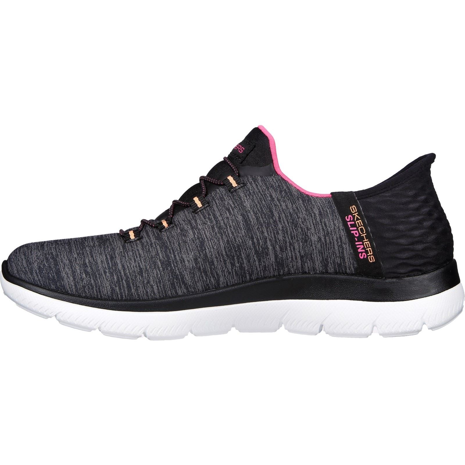 Women's Wide Fit Skechers 149937W Summits Dazzling Haze Vegan Trainers - Black/Multi