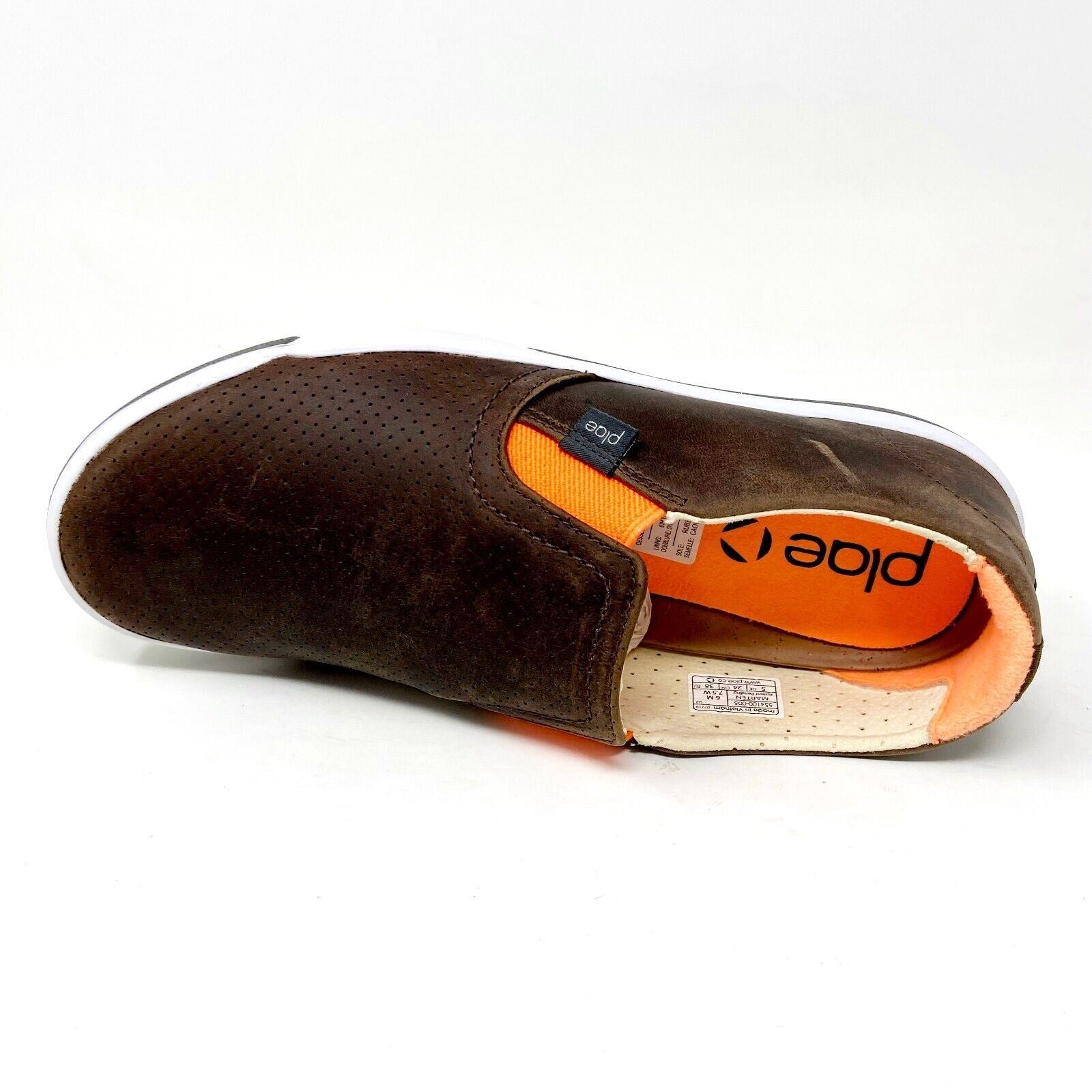 Plae Marten Brown Orange Mens Slip On Leather Sneakers 554100 005