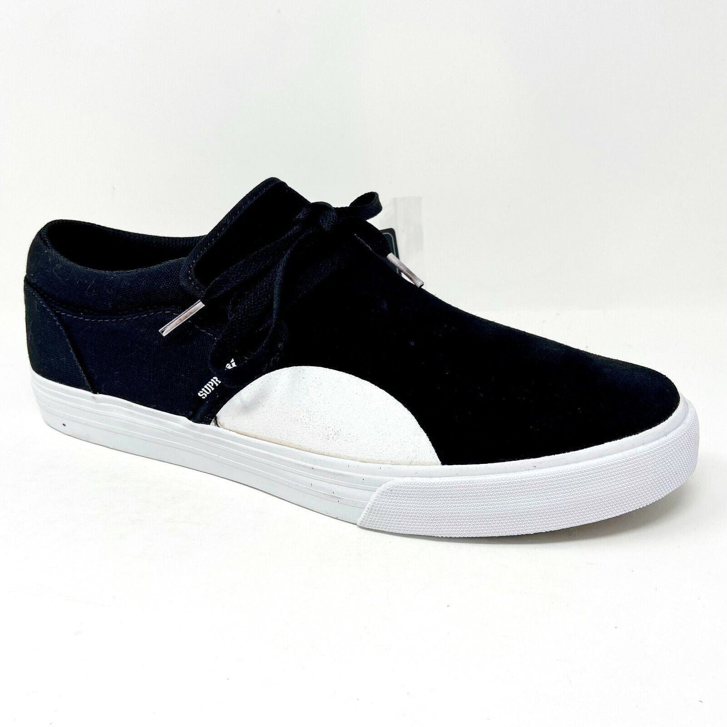 Supra Cuba Black White Mens Suede Skateboard Sneakers 08106 002
