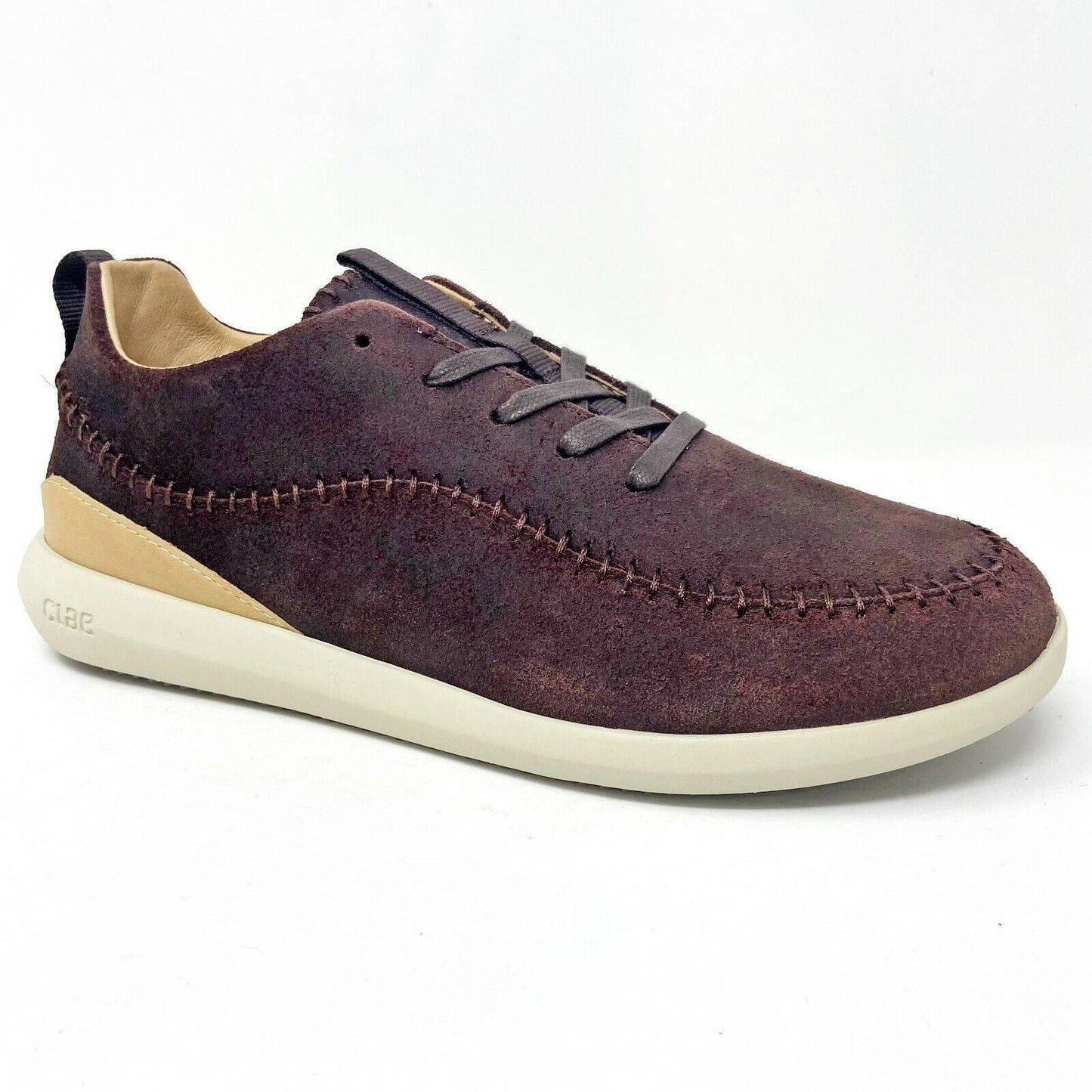 Clae Rialto Umber Waxed Suede Brown Mens Premium Shoes Sneakers