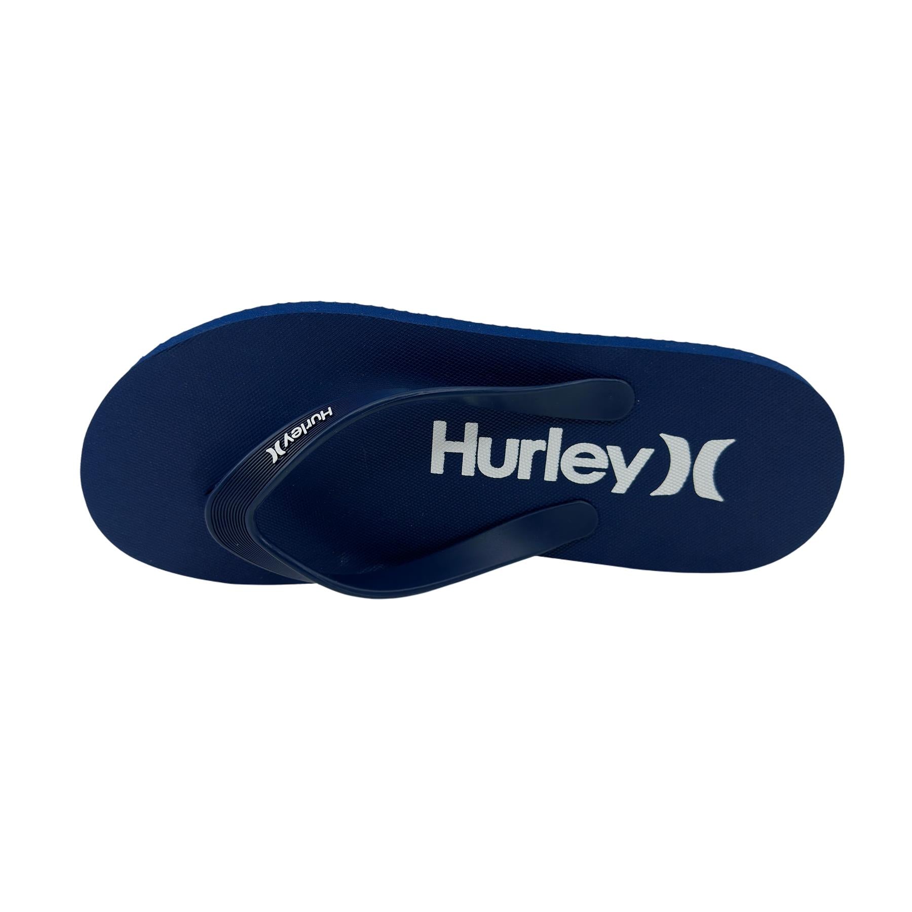 Hurley Logo Navy White Mens Sandal Pool Beach Flip Flop