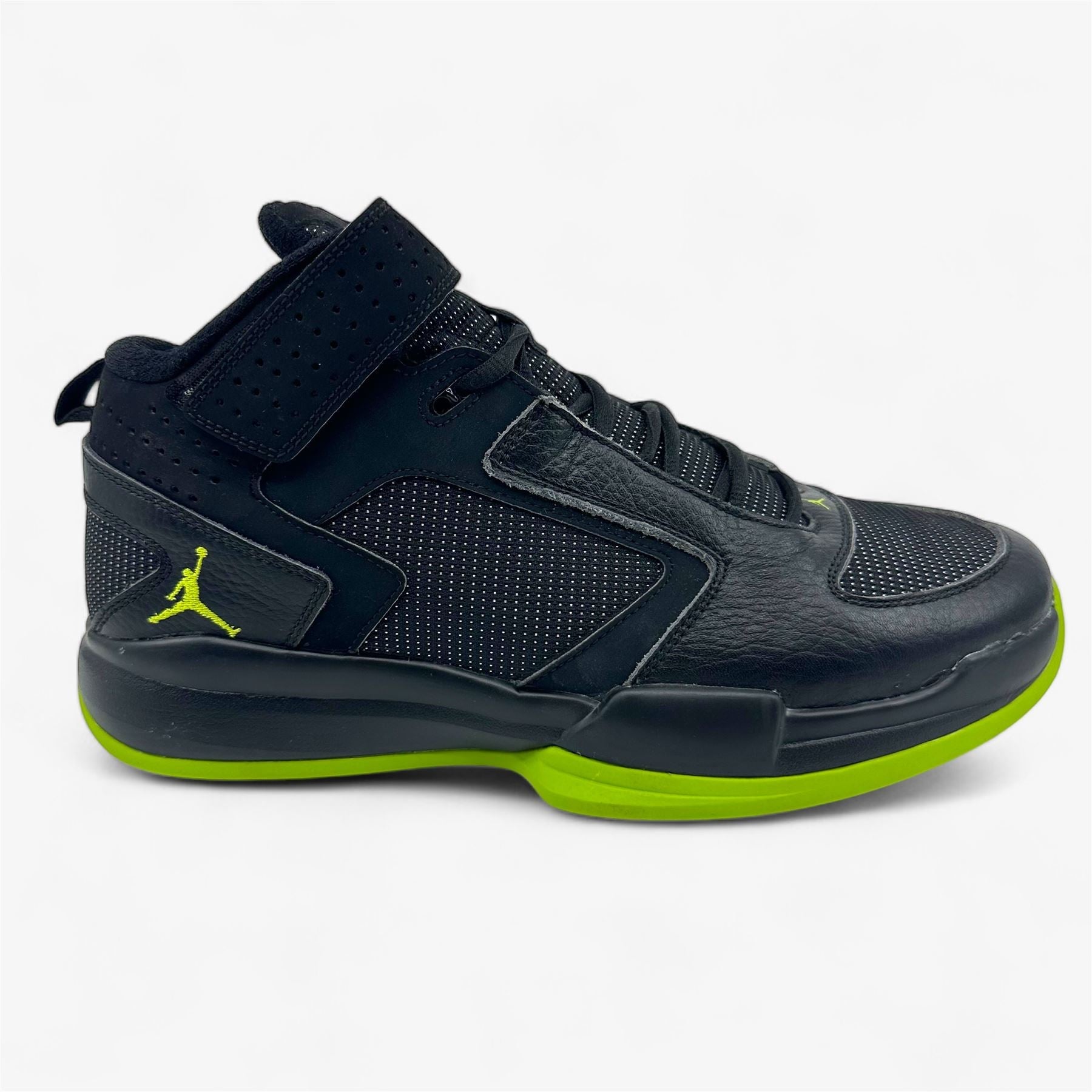 Jordan BCT Mid Black Brilliant Green Mens Athletic Sneaker