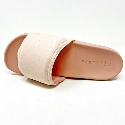 STNDRD Standard Los Angeles Monaco Suede Pink Womens Slides Sandals