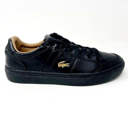 Lacoste Courtline 120 1 US CMA Leather Synthetic Black Mens Size 7 Sneakers