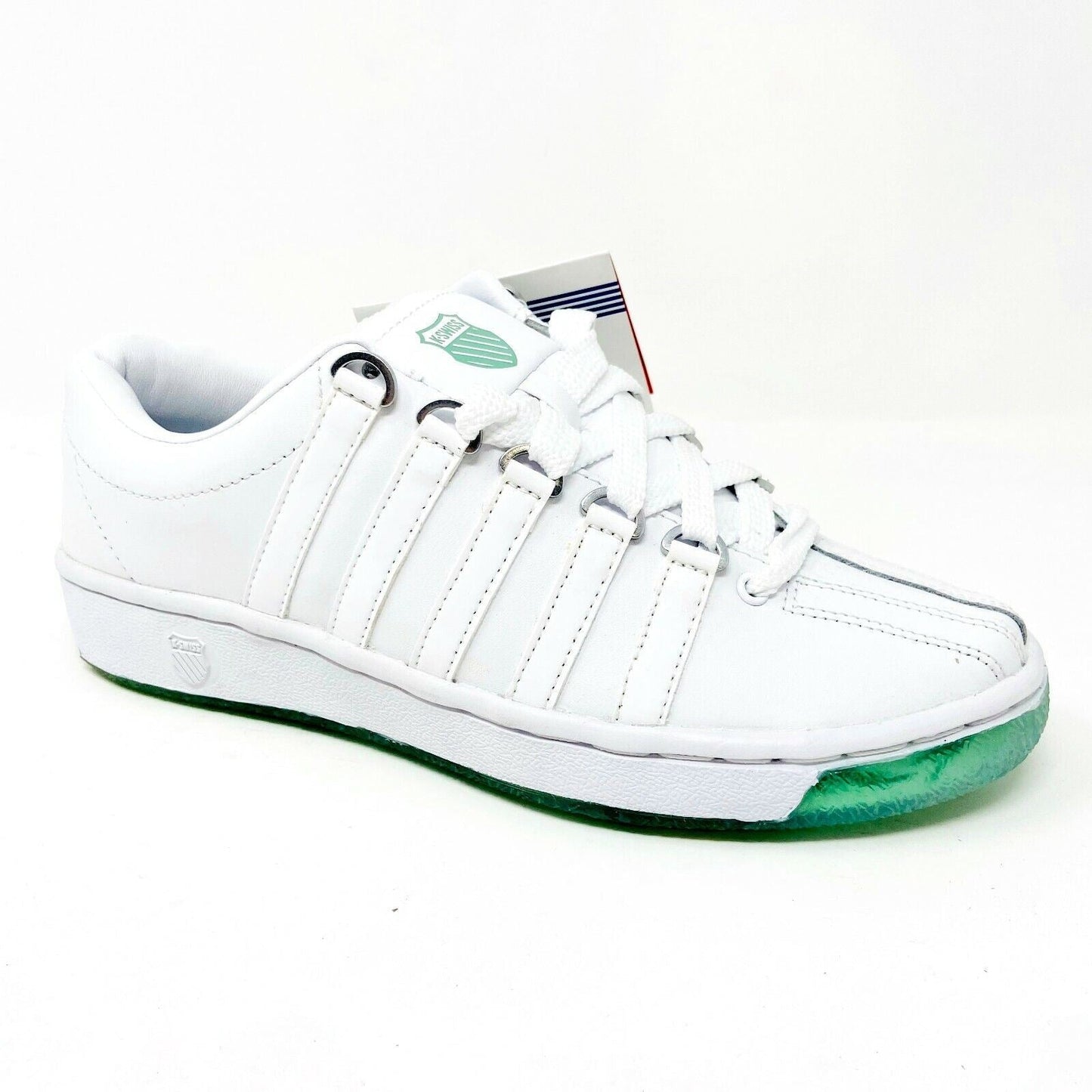K-Swiss Classic 2000 White Teal Green Kids Size 5 Sneakers 86549 114