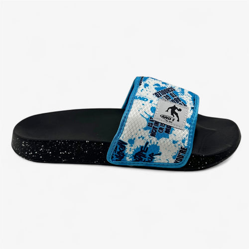 AND1 Shatter Black Light Blue White Mens Sandal Slide