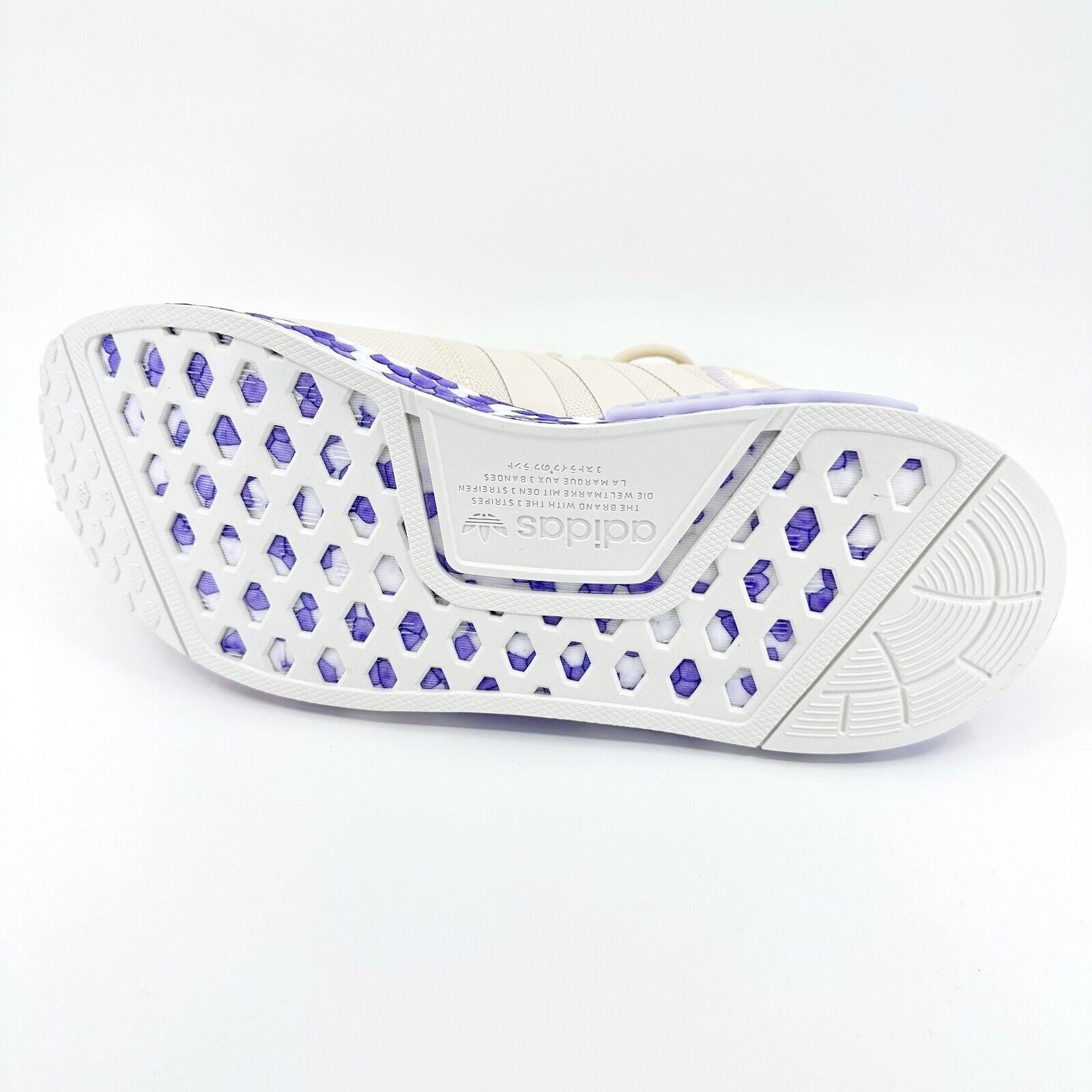 Adidas Originals NMD R1 Wonder White Beige Purple Womens Running Shoes GW5694
