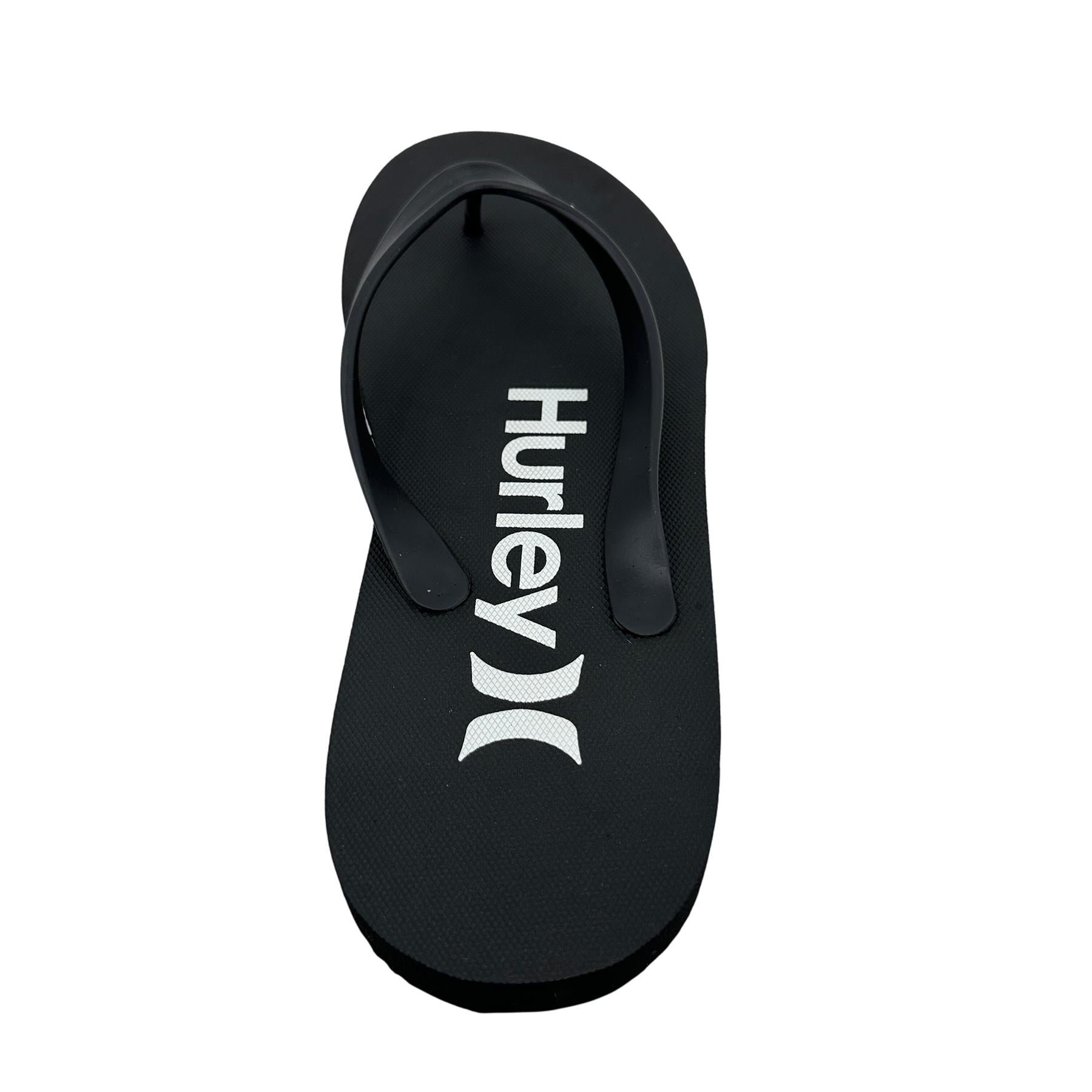 Hurley Logo Black White Mens Sandal Pool Beach Flip Flop