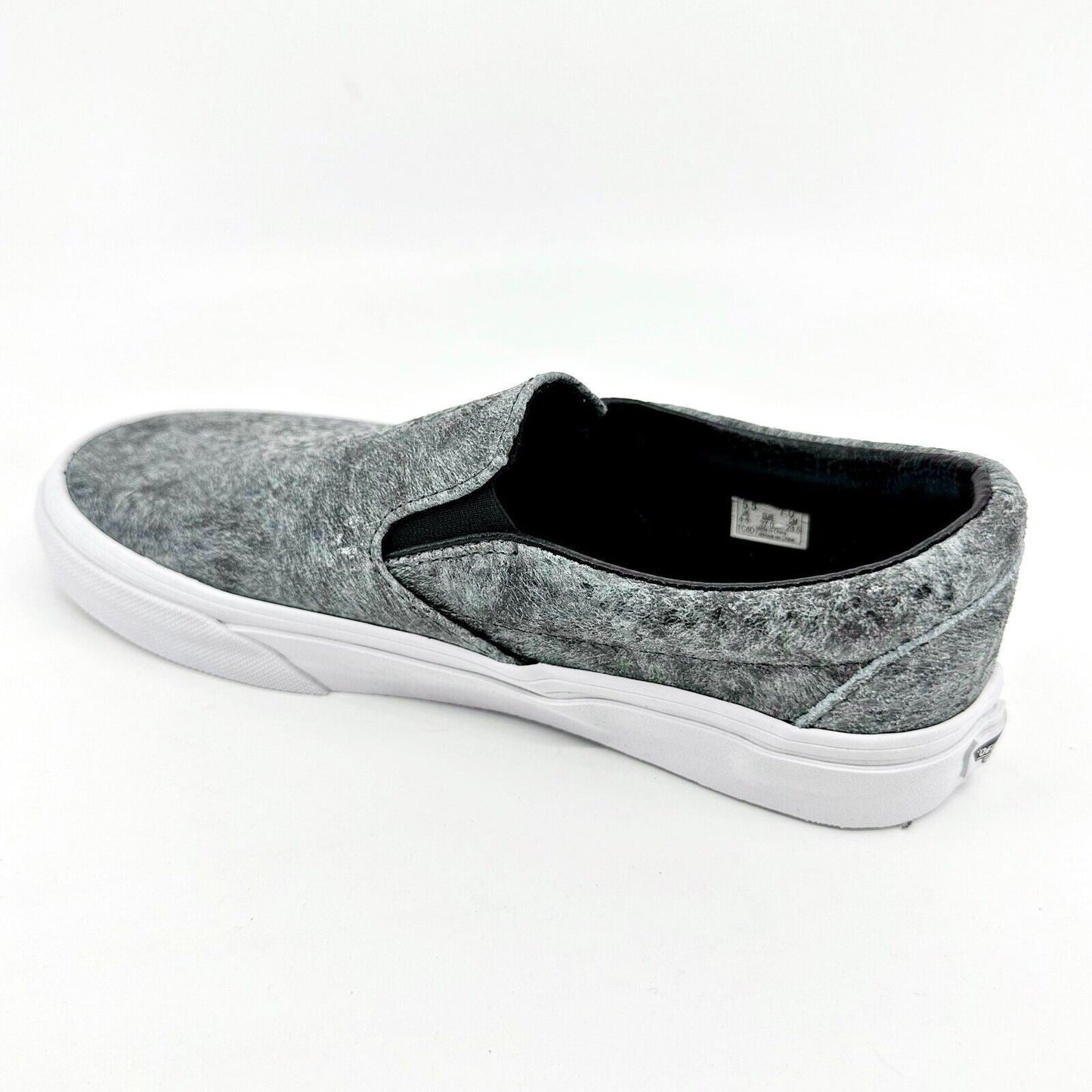 Vans Classic Slip On (Pebble Snake) Gray Black White Womens Casual Shoes