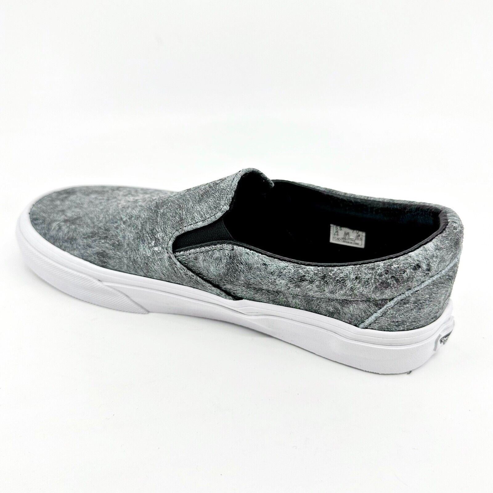 Vans Classic Slip On (Pebble Snake) Gray Black White Womens Casual Shoes