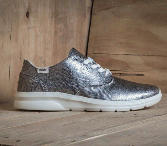 VANS ISO 2 (Disco Python) Blanc Metallic Silver UltraCush Womens Casual Sneakers