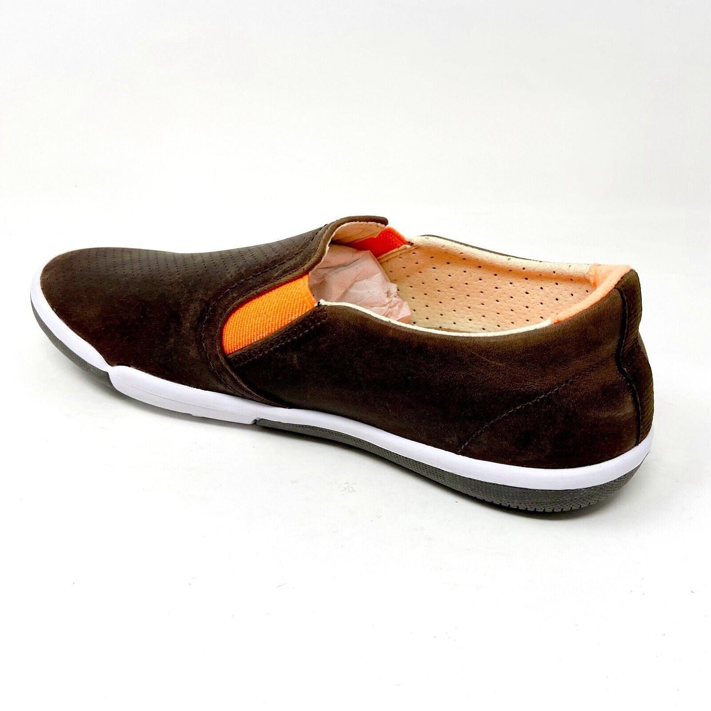 Plae Marten Brown Orange Mens Slip On Leather Sneakers 554100 005