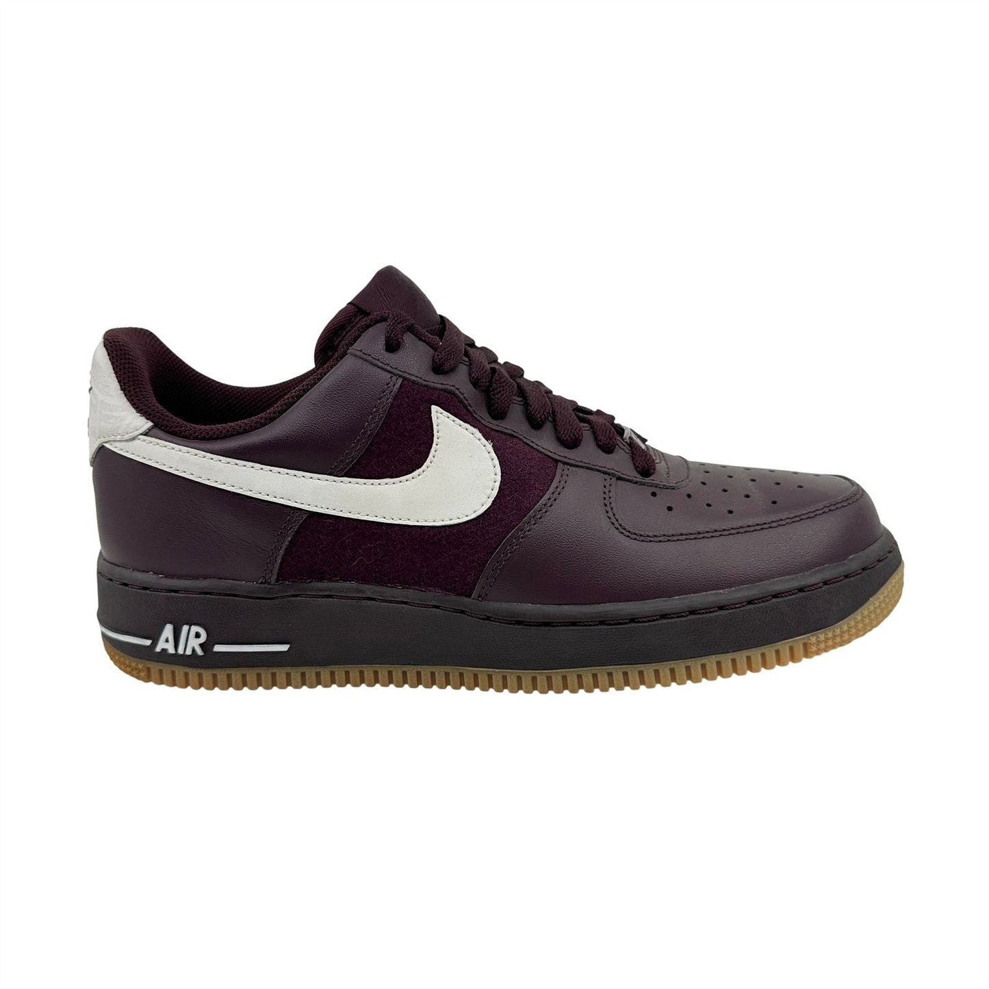 Nike Air Force 1 '07 Burgundy White Brown Mens Athletic Sneaker
