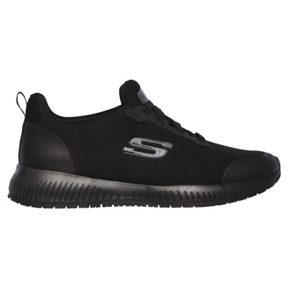 Women's Wide Fit Skechers 77222WEC Squad SR Occupational Trainers - Black