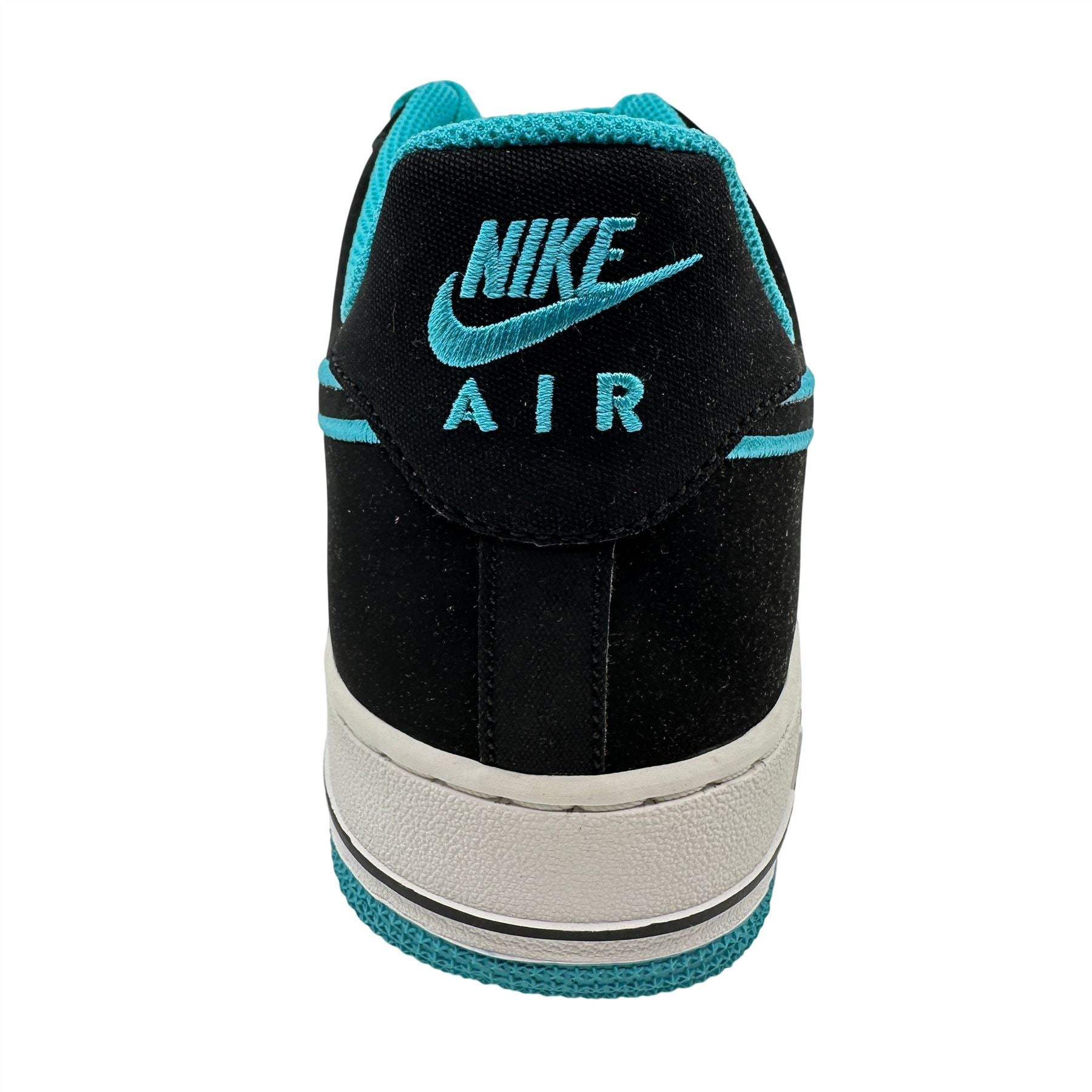 Nike Air Force 1 Black Turquoise Blue Mens Athletic Sneaker