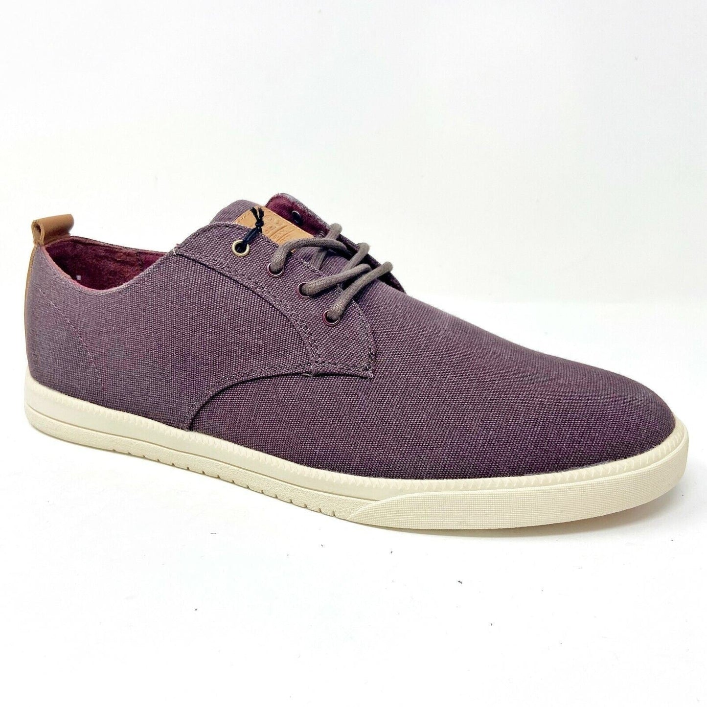 Clae Ellington Textile Oxblood Canvas Mens Casual Premium Shoes Sneakers