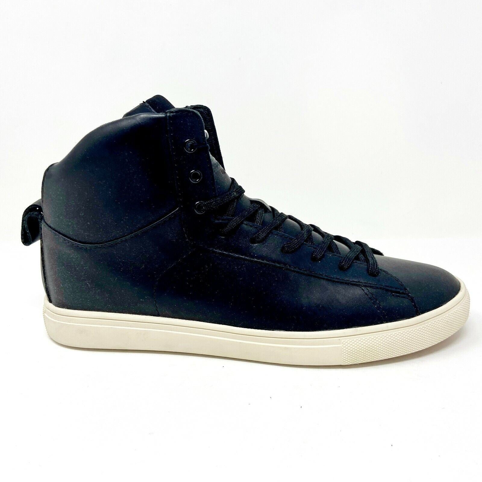 Clae Frazier Black Leather Mens Premium Casual Sneakers