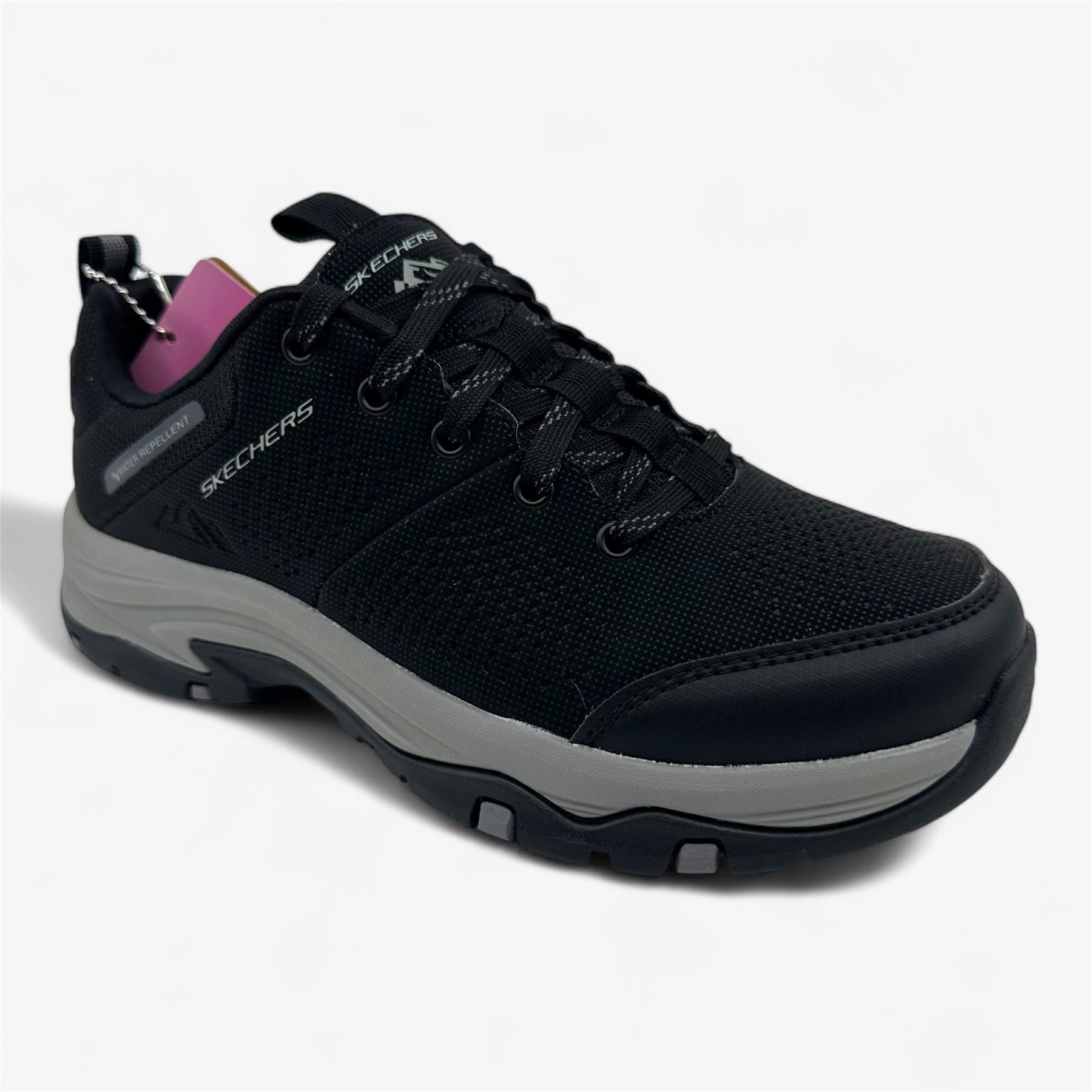 Skechers Trego Trail Destiny Black Charcoal Womens Wide Athletic Sneaker