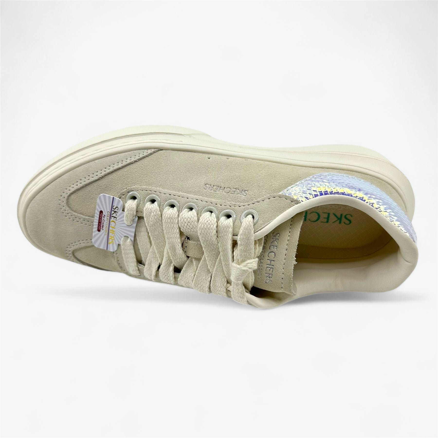 Skechers Cordova Classic Mirrored Brights Off White Womens Athletic Sneaker
