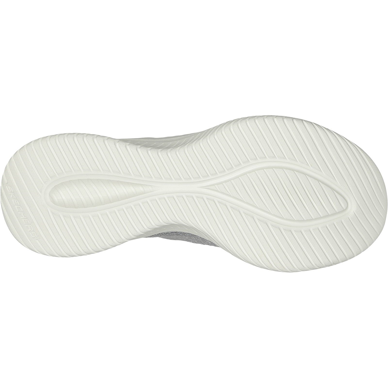 Women's Wide Fit Skechers 149709W Slip-ins Ultra Flex 3.0 Smooth Step Trainers - Light Grey