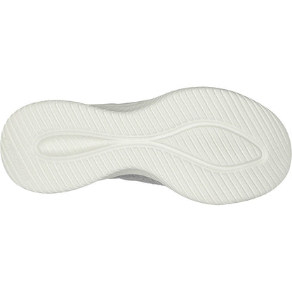 Women's Wide Fit Skechers 149709W Slip-ins Ultra Flex 3.0 Smooth Step Trainers - Light Grey